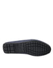Dolce & Gabbana Blue Calf Leather Slip On Moccasin Shoes