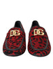 Dolce & Gabbana Red Black Leopard DG Loafers Formal Men Shoes