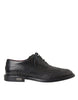 Dolce & Gabbana Black Leather Oxford Wingtip Formal Men Shoes