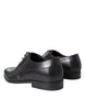 Dolce & Gabbana Black Leather Derby Formal Dress Men Shoes