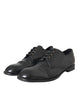 Dolce & Gabbana Black Leather Derby Formal Dress Men Shoes