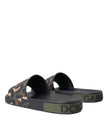 Dolce & Gabbana Multicolor Camouflage Leather Beachwear Men Shoes