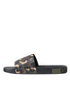 Dolce & Gabbana Multicolor Camouflage Leather Beachwear Men Shoes
