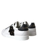 Dolce & Gabbana White Leather DG Logo Casual Low Top Sneakers Shoes