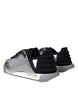 Dolce & Gabbana Silver Black Nylon NS1 Low Top Sneakers Men Shoes