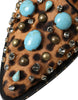 Dolce & Gabbana Brown Leopard Hair Crystal Dress Broque Shoes