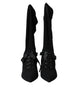 Dolce & Gabbana Black Stiletto Heels Mid Calf Boots Shoes