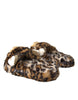 Dolce & Gabbana Brown Tiger Slippers Flats Sandals Shoes