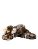 Dolce & Gabbana Brown Tiger Slippers Flats Sandals Shoes