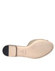 Dolce & Gabbana Beige Logo Pearl Flats Sandals Slides Shoes