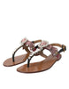 Dolce & Gabbana Multicolor Crystal Sandals Flip Flops Shoes