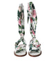 Dolce & Gabbana Multicolor Floral Print Ankle Wrap Sandals Shoes