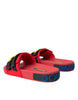 Dolce & Gabbana Red Black Logo Beachwear Flats Sandals Shoes