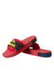 Dolce & Gabbana Red Black Logo Beachwear Flats Sandals Shoes