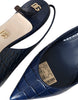 Dolce & Gabbana Dark Blue Croc Leather Slingbacks Shoes