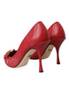 Dolce & Gabbana Red Devotion Leather Heels Pumps Shoes