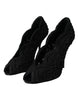 Dolce & Gabbana Black Cordonetto Ricamo Pump Open Toe Shoes