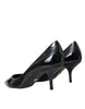 Dolce & Gabbana Black Patent Leather Heels Pumps Shoes