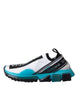 Dolce & Gabbana Black White Blue Slip On Sorrento Sneakers Shoes