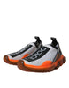 Dolce & Gabbana Black White Orange Slip On Sorrento Sneakers Shoes