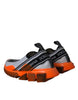 Dolce & Gabbana Black White Orange Slip On Sorrento Sneakers Shoes