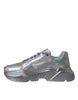 Dolce & Gabbana Silver Iridescent DAYMASTER Leather Sneakers Shoes