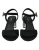 Dolce & Gabbana Black Crystal Ankle Strap Keira Sandal Shoes