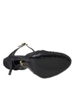 Dolce & Gabbana Black Mesh Ankle Strap Heels Sandals Shoes