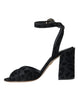 Dolce & Gabbana Black Leopard Suede Heels Sandals Shoes