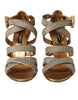 Dolce & Gabbana Bronze Crystal Strap Heels Sandals Shoes