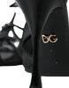 Dolce & Gabbana Black Mesh T-strap Heels Sandals Shoes