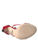 Dolce & Gabbana Red Keira Satin Crystals Sandals Heels Shoes