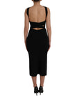 Dolce & Gabbana Black Sheath Halter Sleeveless Midi Dress