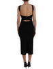 Dolce & Gabbana Black Sheath Halter Sleeveless Midi Dress