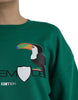Philippe Model Green Cotton Logo Print Long Sleeves Pullover Sweater