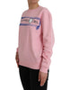 Philippe Model Pink Cotton Logo Print Long Sleeves Pullover Sweater
