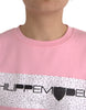 Philippe Model Pink Cotton Logo Print Long Sleeves Pullover Sweater