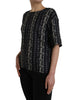 Dolce & Gabbana Black Key Castle Print Silk Blouse T-shirt
