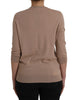 Dolce & Gabbana Brown Wool Black Lace 3/4 Sleeve Blouse Top