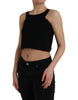 Dolce & Gabbana Black Sleeveless Round Neck Cropped Tank Top