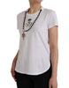 Dolce & Gabbana White Cotton Necklace Short Sleeves T-shirt