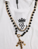 Dolce & Gabbana White Cotton Necklace Short Sleeves T-shirt