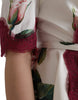 Dolce & Gabbana White Floral Lace Silk Short Sleeves Top