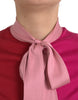 Dolce & Gabbana Pink Short Sleeves Pullover Ascot Collar Top