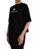Balenciaga Black Cotton Logo Crew Neck Short Sleeves T-shirt