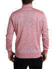 Dolce & Gabbana Pink Polyester Collared Men Pullover Sweater