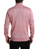 Dolce & Gabbana Pink Polyester Collared Men Pullover Sweater