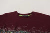 Dolce & Gabbana Bordeaux D&G Print Round Neck Cotton T-shirt
