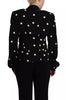 Dolce & Gabbana Black Polka Dots Silk Pussy Bow Long Sleeves Top
