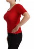 Dolce & Gabbana Red Silk T-shirt Short Sleeve Top Blouse